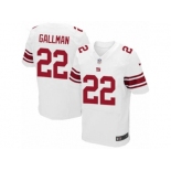 Men Nike New York Giants #22 Wayne Gallman Elite White NFL Jersey