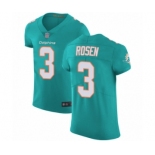 Men's Miami Dolphins #3 Josh Rosen Aqua Green Team Color Vapor Untouchable Elite Player Football Jersey