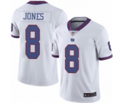 Men's New York Giants #8 Daniel Jones Limited White Rush Vapor Untouchable Football Jersey