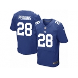 Men's Nike New York Giants #28 Paul Perkins Elite Royal Blue Team Color NFL Jersey