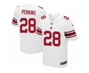 Men's Nike New York Giants #28 Paul Perkins Elite White NFL Jersey