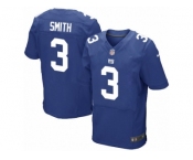 Men's Nike New York Giants #3 Geno Smith Elite Royal Blue Team Color NFL Jersey