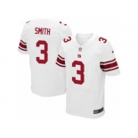 Men's Nike New York Giants #3 Geno Smith Elite White NFL Jersey