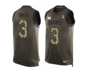 Men's Nike New York Giants #3 Geno Smith Limited Green Salute to Service Tank Top NFL Jersey