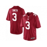 Men's Nike New York Giants #3 Geno Smith Limited Red Alternate NFL Jersey