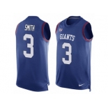 Men's Nike New York Giants #3 Geno Smith Limited Royal Blue Player Name & Number Tank Top NFL Jersey