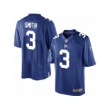 Men's Nike New York Giants #3 Geno Smith Limited Royal Blue Team Color NFL Jersey