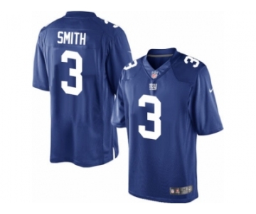 Men's Nike New York Giants #3 Geno Smith Limited Royal Blue Team Color NFL Jersey