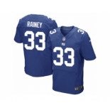 Men's Nike New York Giants #33 Bobby Rainey Elite Royal Blue Team Color NFL Jersey