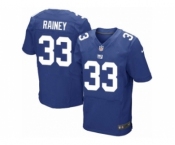 Men's Nike New York Giants #33 Bobby Rainey Elite Royal Blue Team Color NFL Jersey