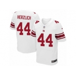 Men's Nike New York Giants #44 Mark Herzlich Elite White NFL Jersey