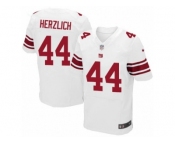 Men's Nike New York Giants #44 Mark Herzlich Elite White NFL Jersey