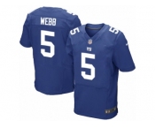 Men's Nike New York Giants #5 Davis Webb Elite Royal Blue Team Color NFL Jersey