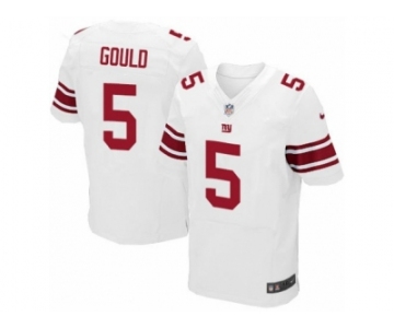 Men's Nike New York Giants #5 Robbie Gould Elite White NFL Jersey