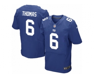 Men's Nike New York Giants #6 Logan Thomas Elite Royal Blue Team Color NFL Jersey