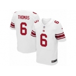 Men's Nike New York Giants #6 Logan Thomas Elite White NFL Jersey