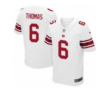 Men's Nike New York Giants #6 Logan Thomas Elite White NFL Jersey