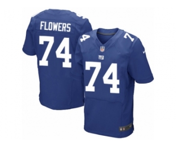 Men's Nike New York Giants #74 Ereck Flowers Elite Royal Blue Team Color NFL Jersey