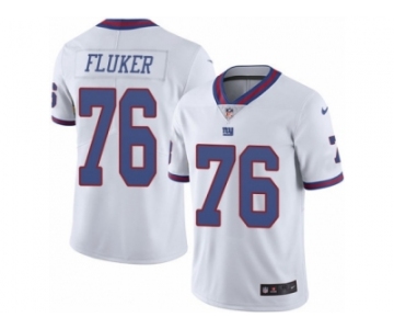 Men's Nike New York Giants #76 D.J. Fluker Elite White Rush NFL Jersey