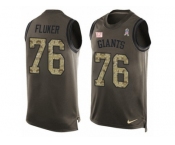 Men's Nike New York Giants #76 D.J. Fluker Limited Green Salute to Service Tank Top NFL Jersey