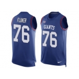 Men's Nike New York Giants #76 D.J. Fluker Limited Royal Blue Player Name & Number Tank Top NFL Jersey