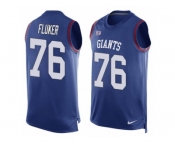 Men's Nike New York Giants #76 D.J. Fluker Limited Royal Blue Player Name & Number Tank Top NFL Jersey