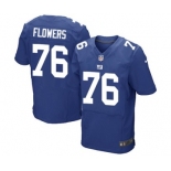 Men's Nike New York Giants #76 Ereck Flowers Elite Royal Blue Team Color NFL Jersey