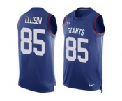 Men's Nike New York Giants #85 Rhett Ellison Limited Royal Blue Player Name & Number Tank Top NFL Jersey