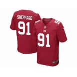 Men's Nike New York Giants #91 Kelvin Sheppard Elite Red Alternate NFL Jersey