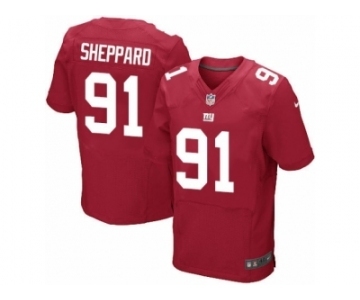 Men's Nike New York Giants #91 Kelvin Sheppard Elite Red Alternate NFL Jersey