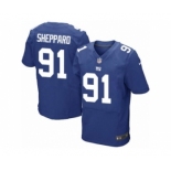 Men's Nike New York Giants #91 Kelvin Sheppard Elite Royal Blue Team Color NFL Jersey