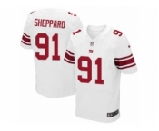 Men's Nike New York Giants #91 Kelvin Sheppard Elite White NFL Jersey