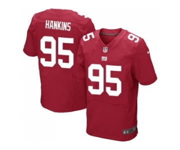 Men's Nike New York Giants #95 Johnathan Hankins Elite Red Jersey