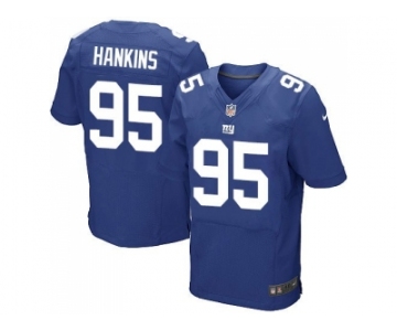 Men's Nike New York Giants #95 Johnathan Hankins Elite Royal Blue Jersey