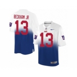 Nike New York Giants #13 Odell Beckham Jr Royal Blue White Men's Stitched NFL Elite Fadeaway Fashion Jersey