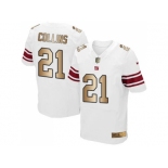 Nike New York Giants #21 Landon Collins White Men's Stitched NFL Elite Gold Jersey