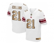 Nike New York Giants #21 Landon Collins White Men's Stitched NFL Elite Gold Jersey