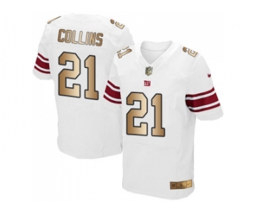 Nike New York Giants #21 Landon Collins White Men's Stitched NFL Elite Gold Jersey