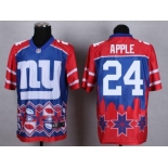 Nike New York Giants #24 Eli Apple Blue Men's Stitched NFL Elite Noble Fashion Jersey