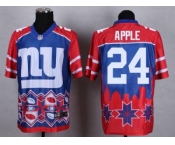 Nike New York Giants #24 Eli Apple Blue Men's Stitched NFL Elite Noble Fashion Jersey