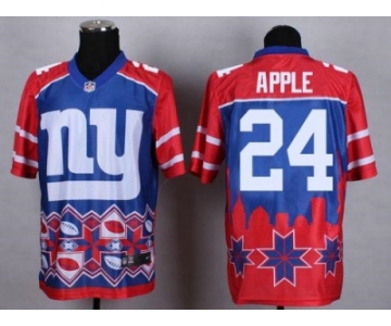 Nike New York Giants #24 Eli Apple Blue Men's Stitched NFL Elite Noble Fashion Jersey