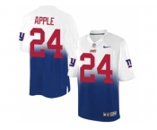 Nike New York Giants #24 Eli Apple Royal Blue White Men's Stitched NFL Elite Fadeaway Fashion Jersey