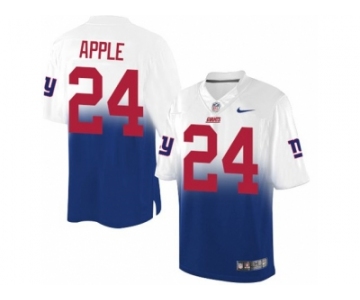 Nike New York Giants #24 Eli Apple Royal Blue White Men's Stitched NFL Elite Fadeaway Fashion Jersey