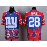 Nike New York Giants #28 Eli Apple Blue Men's Stitched NFL Elite Noble Fashion Jersey