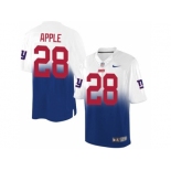 Nike New York Giants #28 Eli Apple Royal Blue White Men's Stitched NFL Elite Fadeaway Fashion Jersey