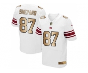 Nike New York Giants #87 Sterling Shepard White Men's Stitched NFL Elite Gold Jersey