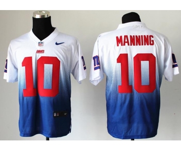 nike nfl jerseys new york giants #10 eli manning white-blue[Elite drift fashion][second version]