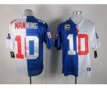 nike nfl jerseys new york giants #10 manning white-blue[Elite split c patch]