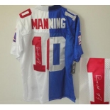 nike nfl jerseys new york giants #10 manning white-blue[Elite split signature]