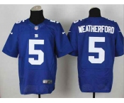 nike nfl jerseys new york giants #5 weatherford blue[Elite]